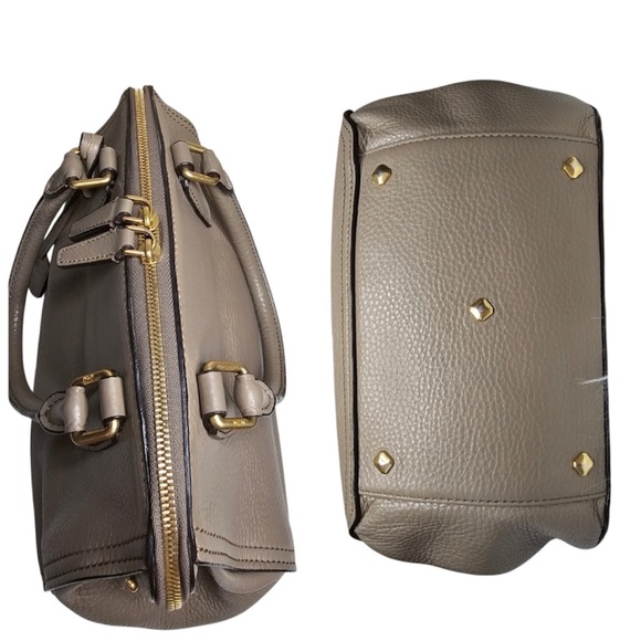 MCM Taupe Leather Satchel w/ authenticity card - Picture 3 of 6